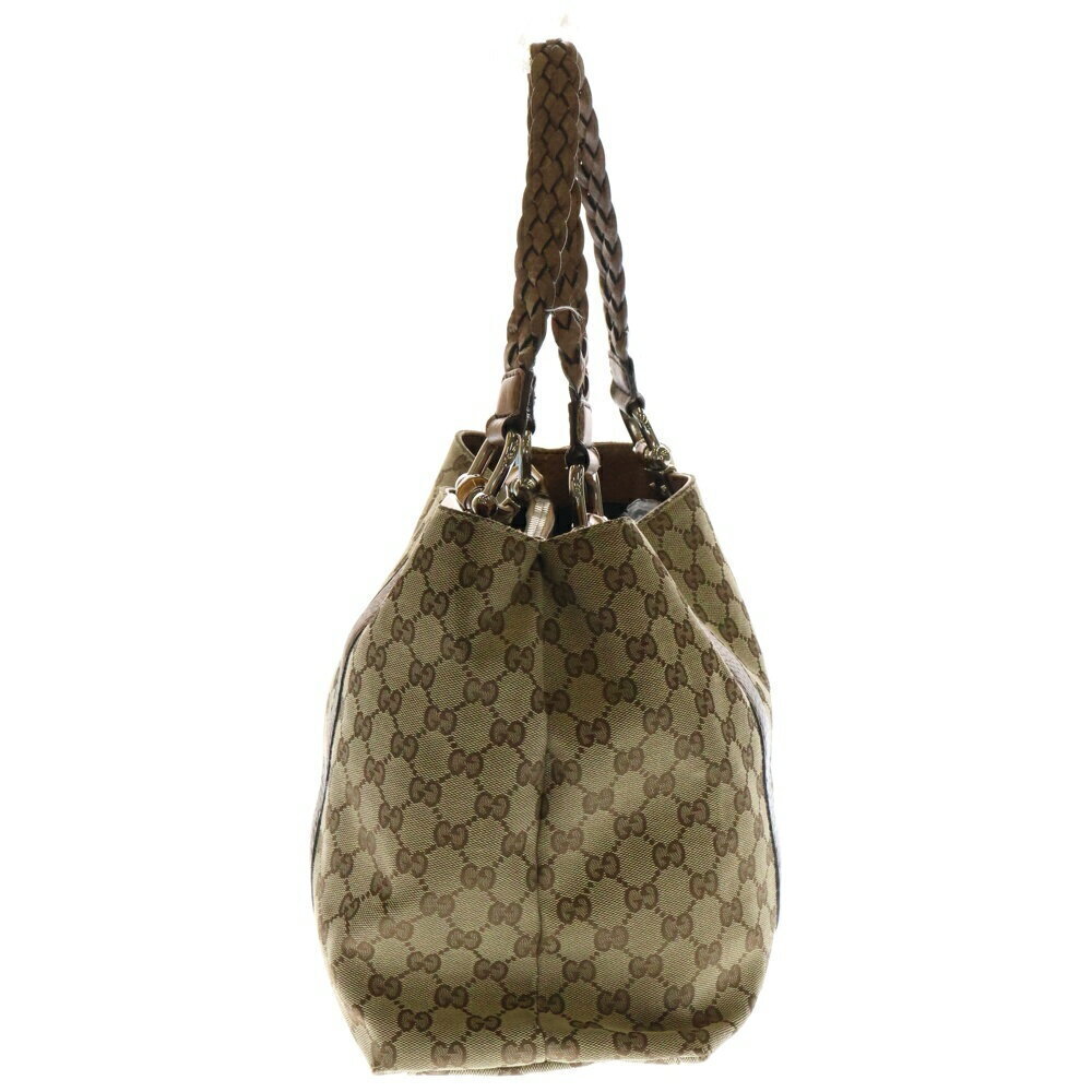 Gucci Canvas Tan Bag Brown GG Beige Tote - Picture 3 of 6